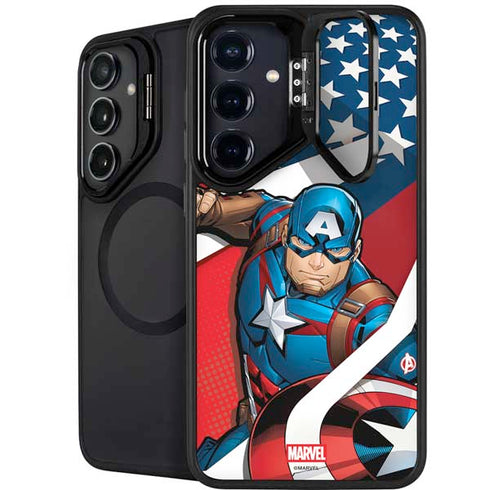 Marvel Captain America Action Pose Galaxy S25 Kickstand Case